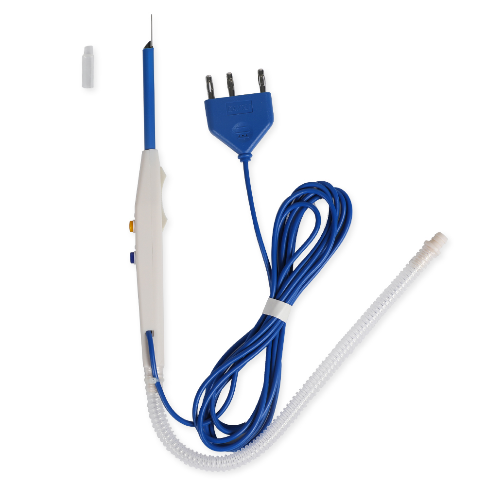 180 mm flache Klinge, dehnbarer Handschalter aus Edelstahl, Einweg-Elektrodenstift für chirurgische Eingriffe